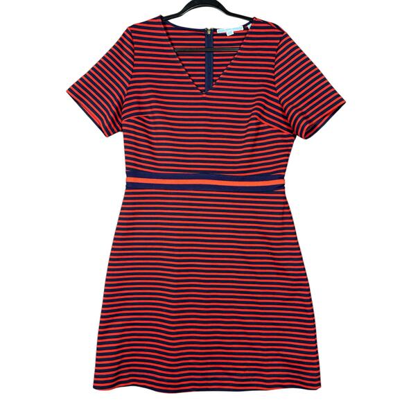 Draper James Red & Navy Stripe Knit Dress Size L - Picture 3 of 6